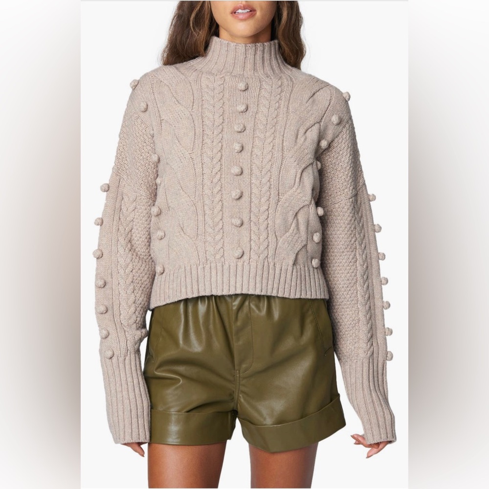 BlankNYC Cable Knit & Bobble Stitch Sweater - Size M